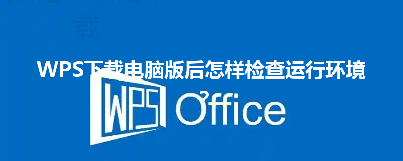 WPS下载电脑版后怎样检查运行环境？ 三
