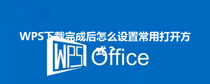 WPS下载完成后怎么设置常用打开方式？ 三
